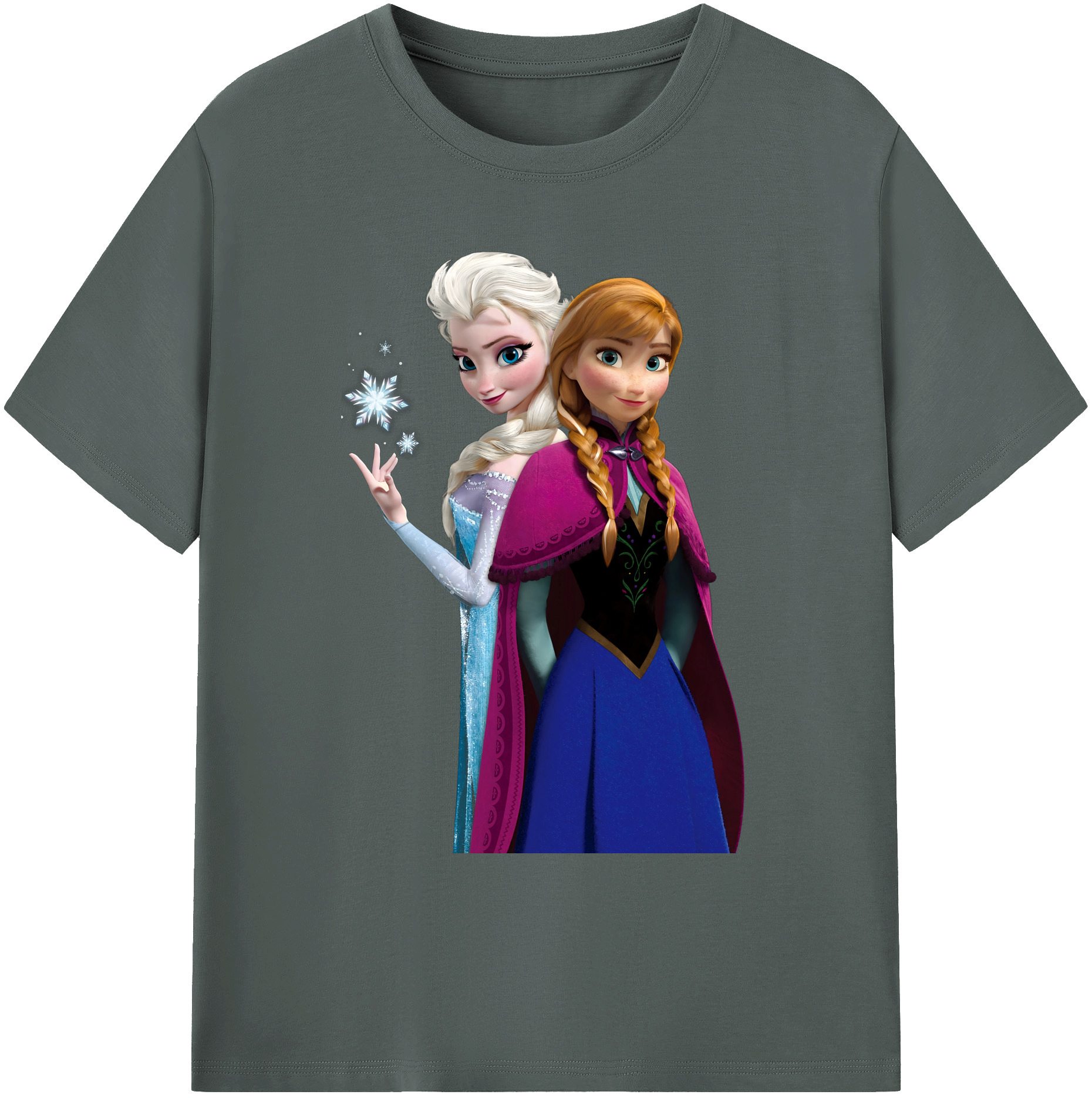（画像用） アナと雪の女王 アンナ エルサ Frozen Anna Elsa 綿100％ メンズ半袖Tシャツ｜肌触りやわらか＆通気性